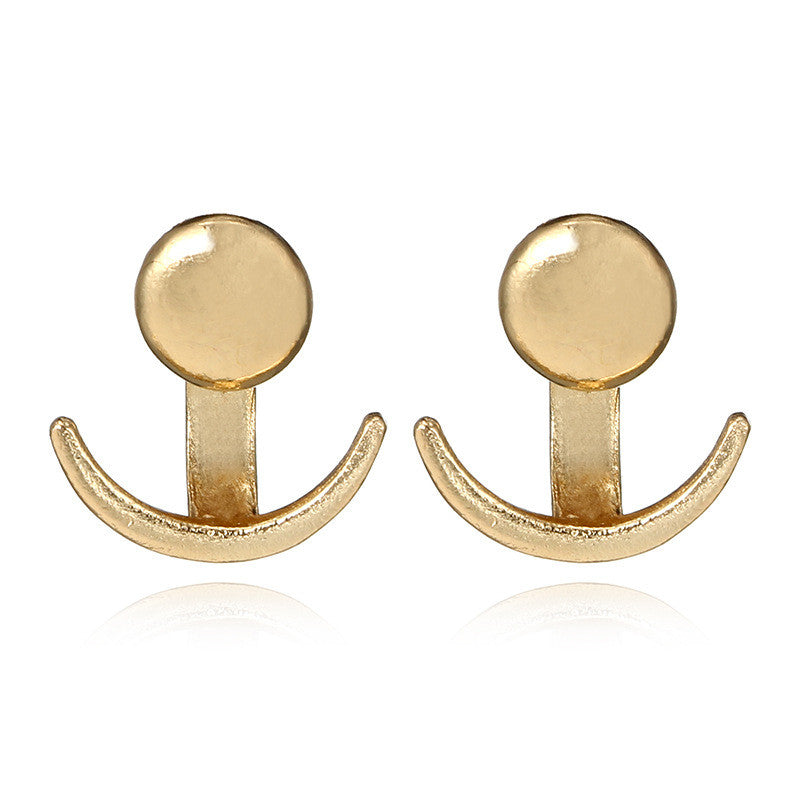 Anchor Ear Jacket Stud Earrings Fashion Women Female Earrings Piercing Jewelry