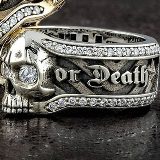 Gothic Punk Ring For Men Retro Skeleton Devil Male Ring Stainless Steel Skull Hip Hop Jewelry Creativity Gift