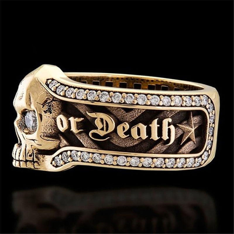 Gothic Punk Ring For Men Retro Skeleton Devil Male Ring Stainless Steel Skull Hip Hop Jewelry Creativity Gift