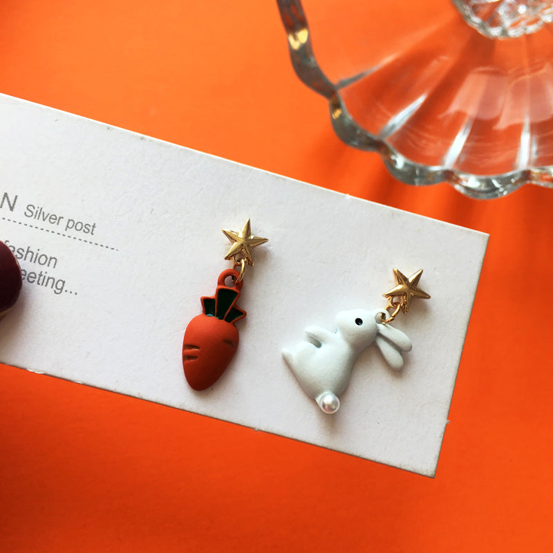 Carrot Rabbit Drop Earrings Cute Dangle Earrings Women Jewelry Gift for Her