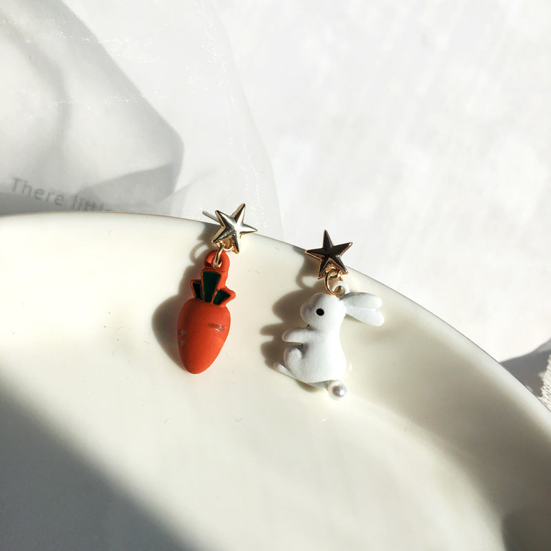 Carrot Rabbit Drop Earrings Cute Dangle Earrings Women Jewelry Gift for Her