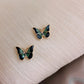 Green Butterfly Stud Earrings for Girls Women Stud Jewelry Gift Accessories