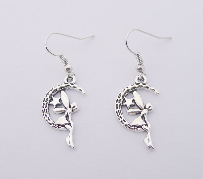 Fashion Jewelry Moon Angel Earrings