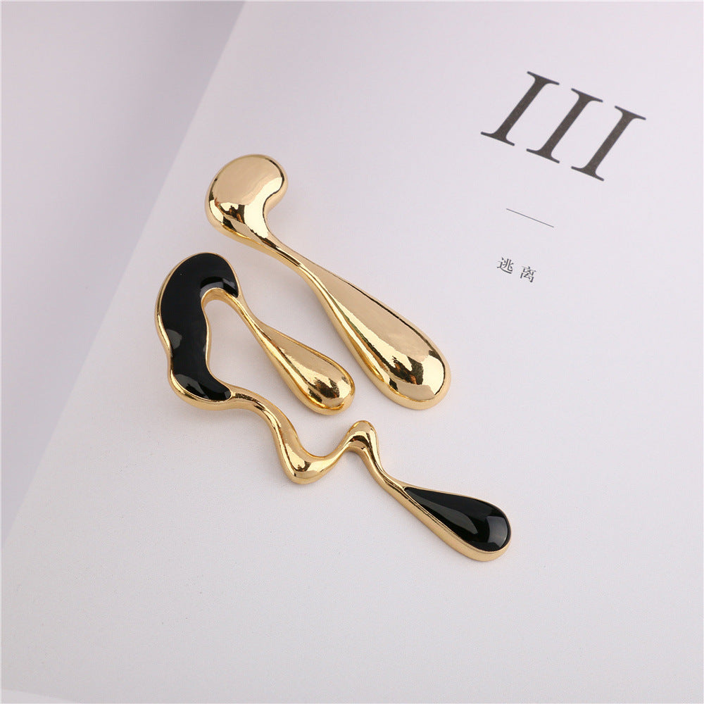 Metal Drip Design Ear Drop Earrings Dangle Women Fashion Jewelry Gift for Her