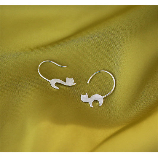 Cat Shape Stud Earrings Women Jewelry Mom Gift Everyday Wear Earrings