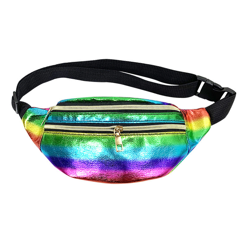 Fashion Sports Messenger Belt Bag Multi-layer Laser Belt Bag