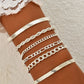 6pcs bangles Bracelet Sets Bangle Women Chain Hand Jewelry