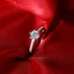 Heart and arrow zircon ring