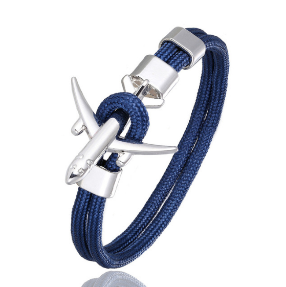 Charm Men's plane Anchor Bracelet