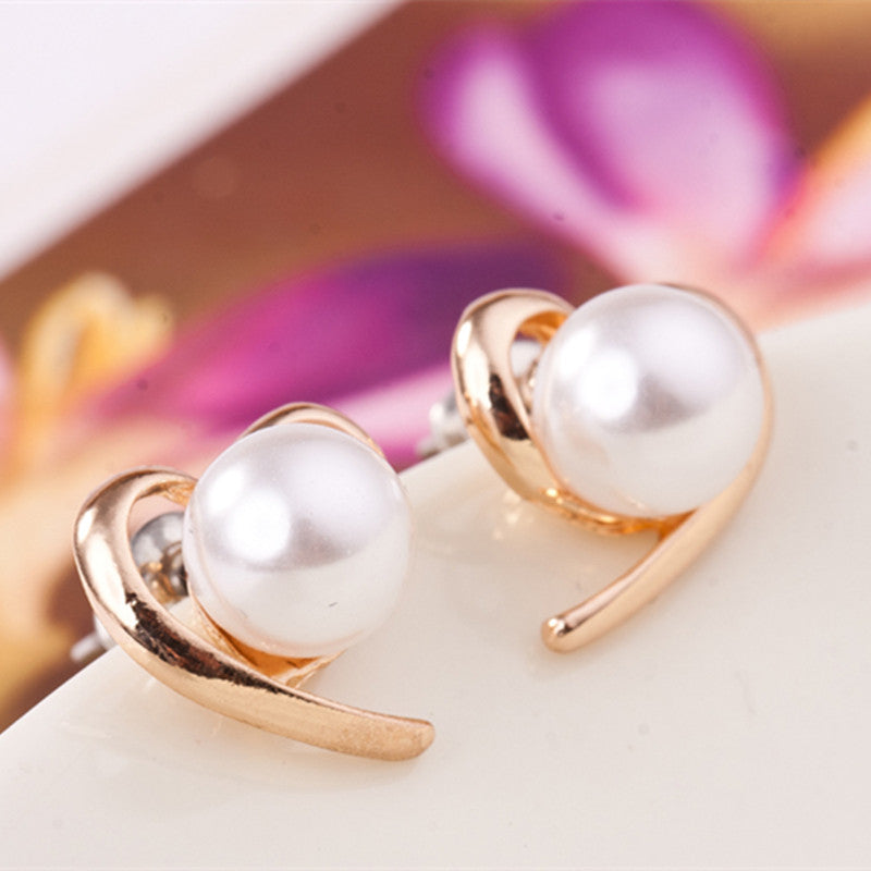 Love Pearl Stud Earrings Women Charm Stud Jewelry Birthday Holiday Gifts