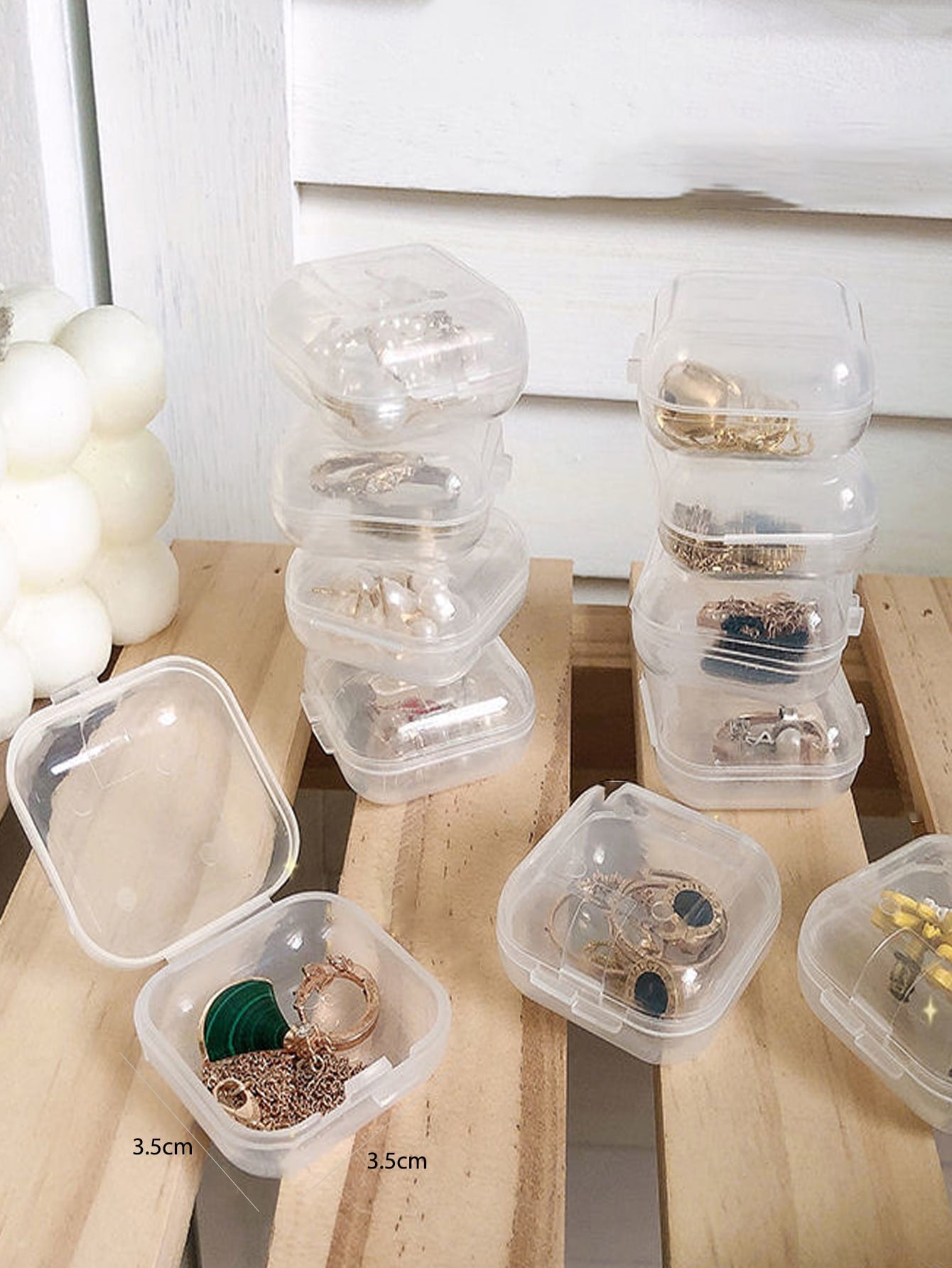 10pcs Clear Jewelry Box Storage Container Rings Necklace Plastic Organizer Boxes