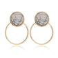 Marbled Circle Ear Drop Earrings Dangle Women Fashion Jewelry Gift for Her