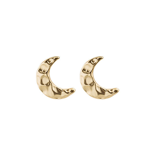 Hole Pattern Moon Stud Earrings for Girls Women Stud Jewelry Gift Accessories