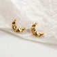 Hole Pattern Moon Stud Earrings for Girls Women Stud Jewelry Gift Accessories
