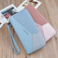 Women's long zipper tassel stitching clutch