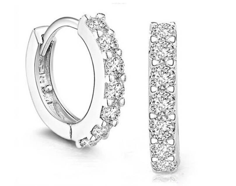 Gemstone Hoop Earrings Dangle Women Fashion Jewelry Gift for Her