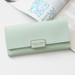 Women's wallet Korean version of the three fold long buckle clasp bag multi-card position pu leather wallet factory direct one generation