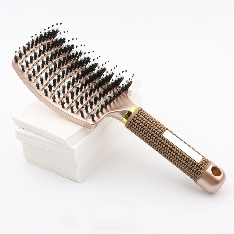 Curved Large Curved Comb, Boar Bristle Massage And Curly Hair Styling Comb