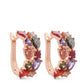 Colorful Stones Hoop Earring Women Jewelry Mom Gift Everyday Wear Earrings