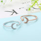Rose Gold Color Mini Star Cute Moon Open Ring for Women Cubic Zirconia Crystal Bague Jewelry