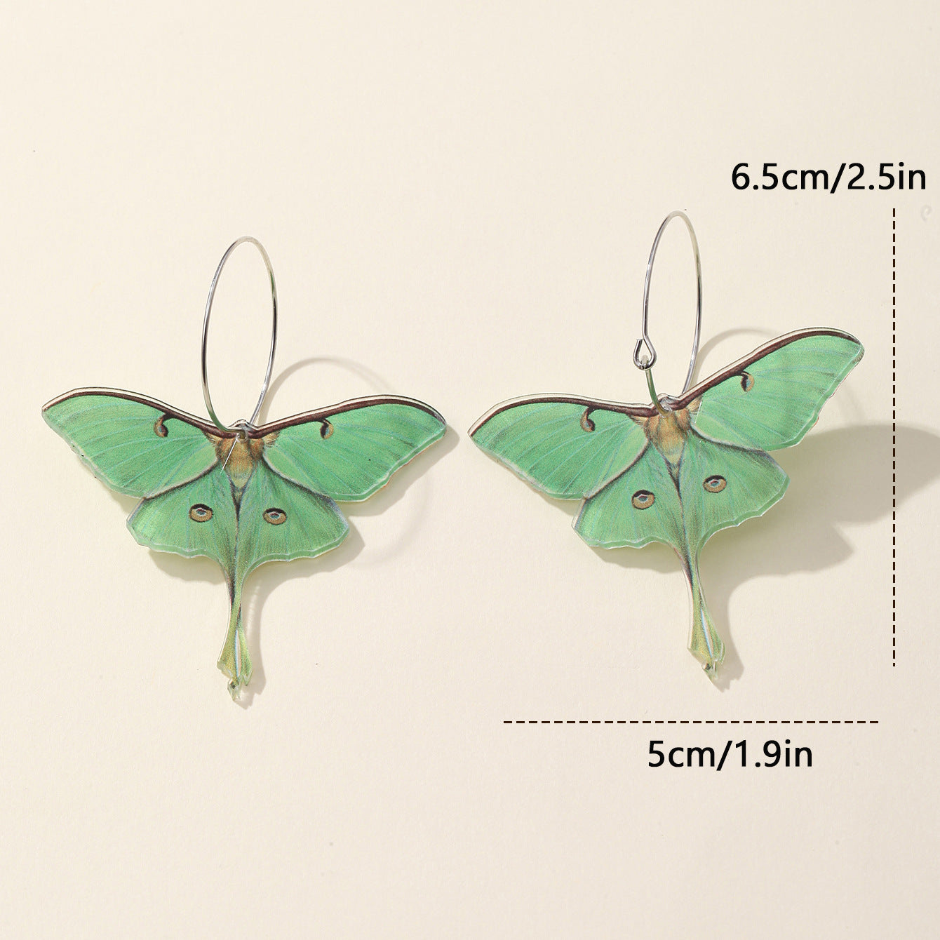Green Moth Earrings Dangling Drop Earring Women Girls Gifts Jewelry Accessories