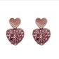 Cute Pink Heart Ear Studs Earrings Women Fashion Jewelry Gift for Her
