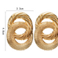 Textured Golden Rings Jewelry Fashion Dangle Earrings for Girls Party Birthday Gift