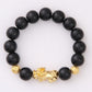 Obsidian 18K Gold Bracelet six brave words on hand and little Pearl transport gifts wholesale
