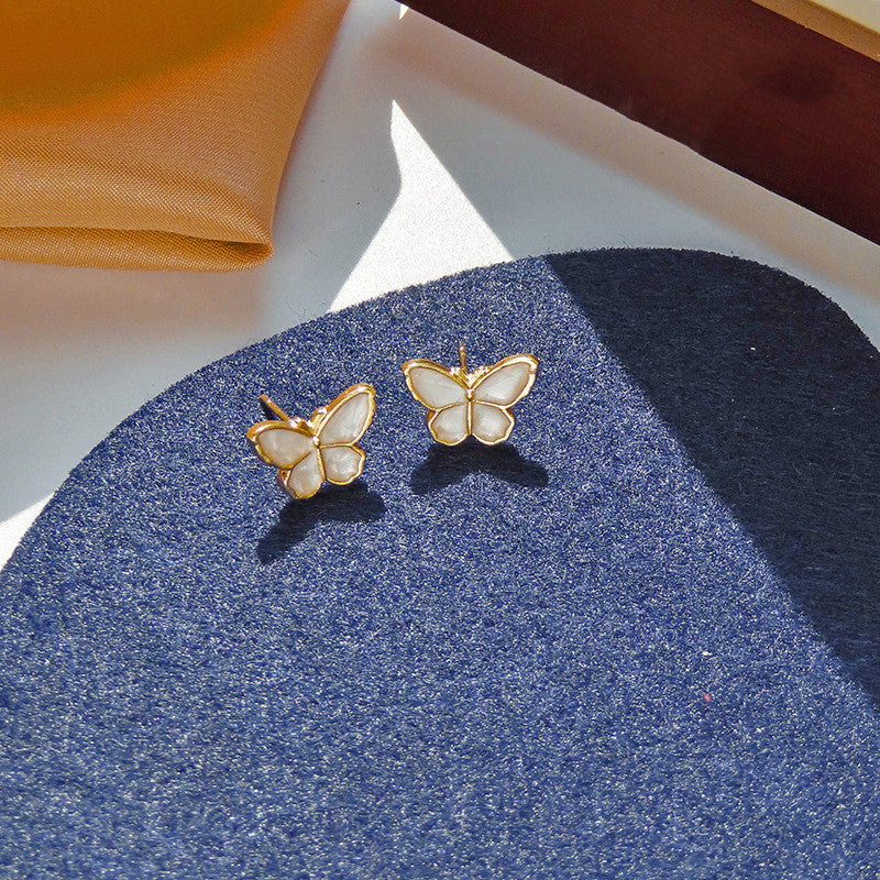 Painted Butterfly Stud Earrings Fashion Jewelry for Girls Women Gift Accessories