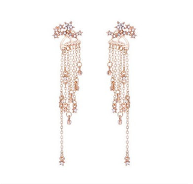 Shining Star Tassel Earrings Back Hanging Exquisite Earrings