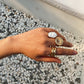 Vintage ethnic wind geometric ring