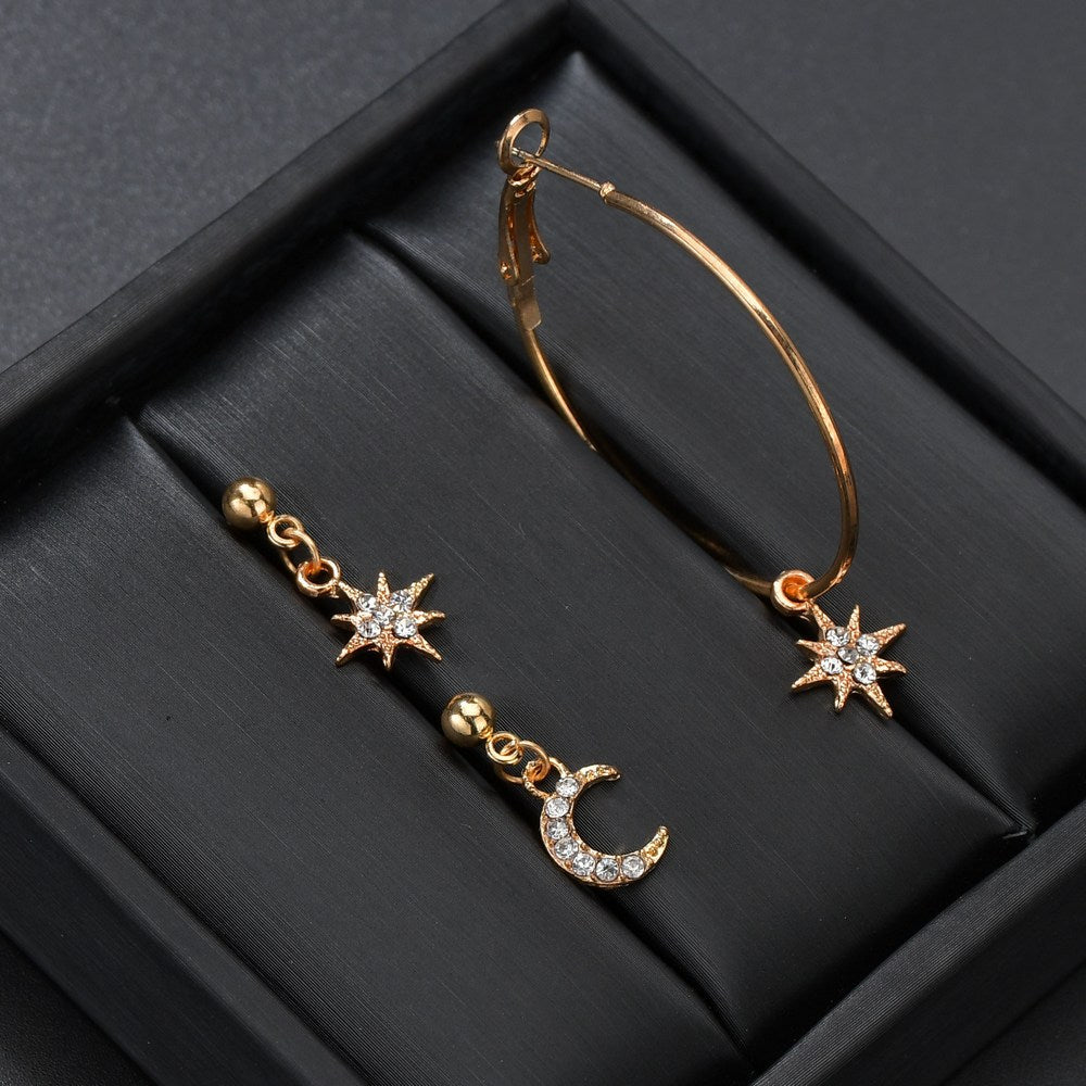 3pcs Set Moon Star Ear Stud Earring Dangle Women Fashion Jewelry Jewellery