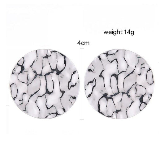 Large Textured Round Ear Studs Jewelry Fashion Dangle Earrings for Girls Party Birthday Gift