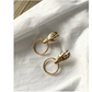 Palm ring earrings street fashion street shooting 925 silver needle plated 18K real gold earrings