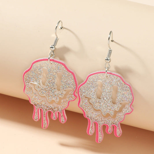 Drip Smile Face Drop Dangle Earrings Women Jewelry Gift for Her Accessories