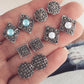 5pairs Flower Rhombus Stud Earrings Women Jewelry Mom Gift Everyday Wear