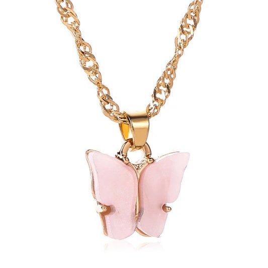MINI COLORFUL BUTTERFLY" NECKLACE