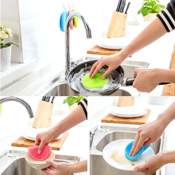 New Better Sponge Silicone Dishwashing Magic Silica Gel Dishwasher Kitchen Cleaning Fruit Vegetable Cutlery Kitchenware Brushes