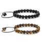 Tiger eye couple bracelets matte black agate beads bracelet