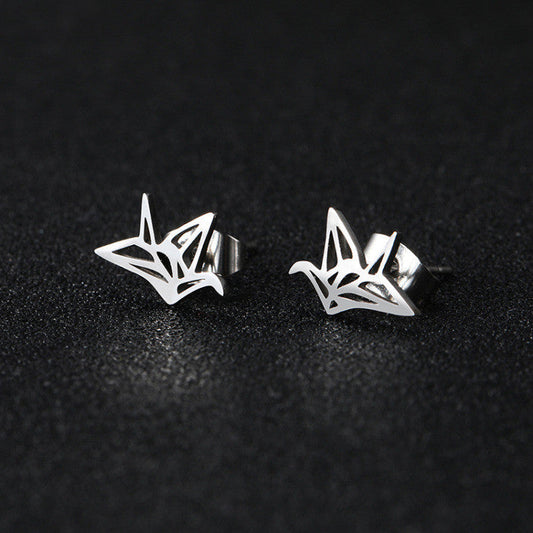 Origami Stud Earrings for Girls Women Stud Jewelry Gift Accessories