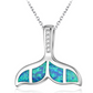 Fashion silver filled blue opal sea turtle pendant necklace for women female Animal wedding ocean beach jewelry gift