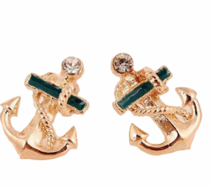 Anchor Ear Studs Fashion Earrings for Women Party Jewelry Gift