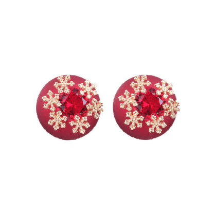 Red Ball Stud Earrings Women Jewelry Mom Gift Everyday Wear Earrings