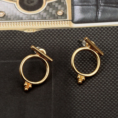 Circle Bar Ear Stud Earrings Dangle Women Fashion Jewelry Gift for Her