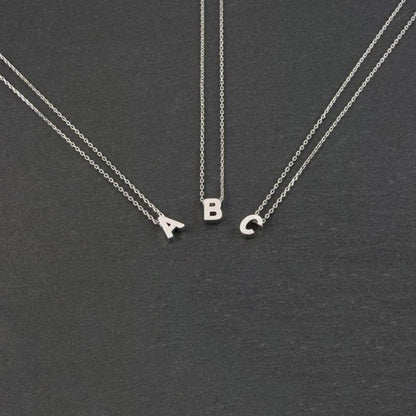 Fashion Tiny Initial Necklace Gold Silver Color Cut Letters Single Name Choker Necklace For Women Pendant