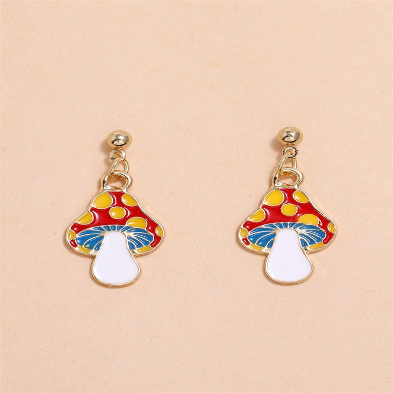 Cartoon Mushroom Dangle Earring Exquisite Fashion Drop Earrings For Women