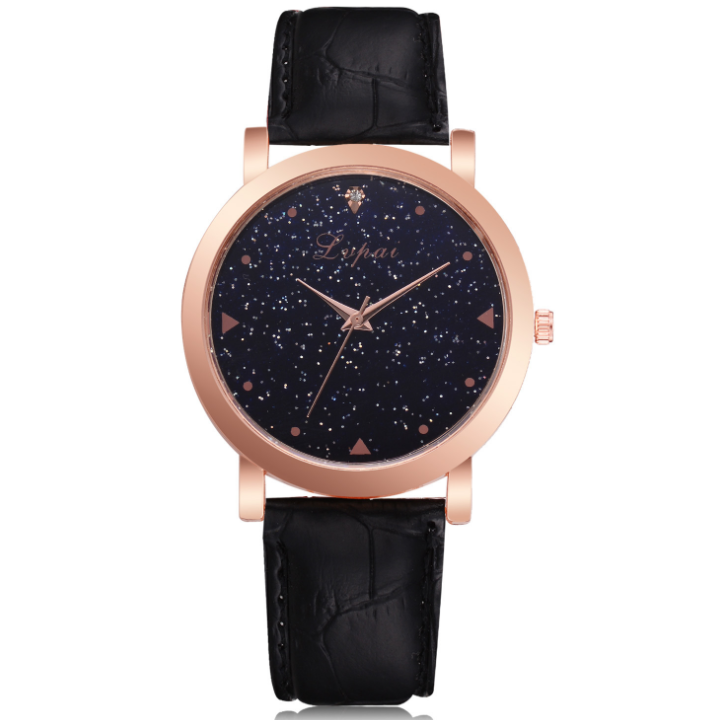 Lvpai Fashion Sports Star Starry Women Dress Watches Luxury Gold Leather Ladies Watch Girl Red White Student Clock Wristwatch