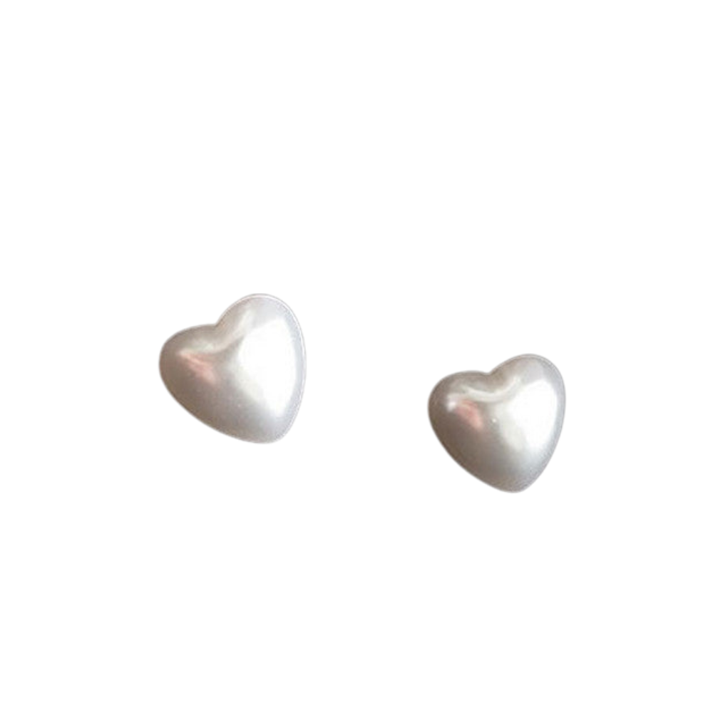Pearly Heart Jewelry Stud Earrings Modern Fashion Women Earrings Piercing Studs