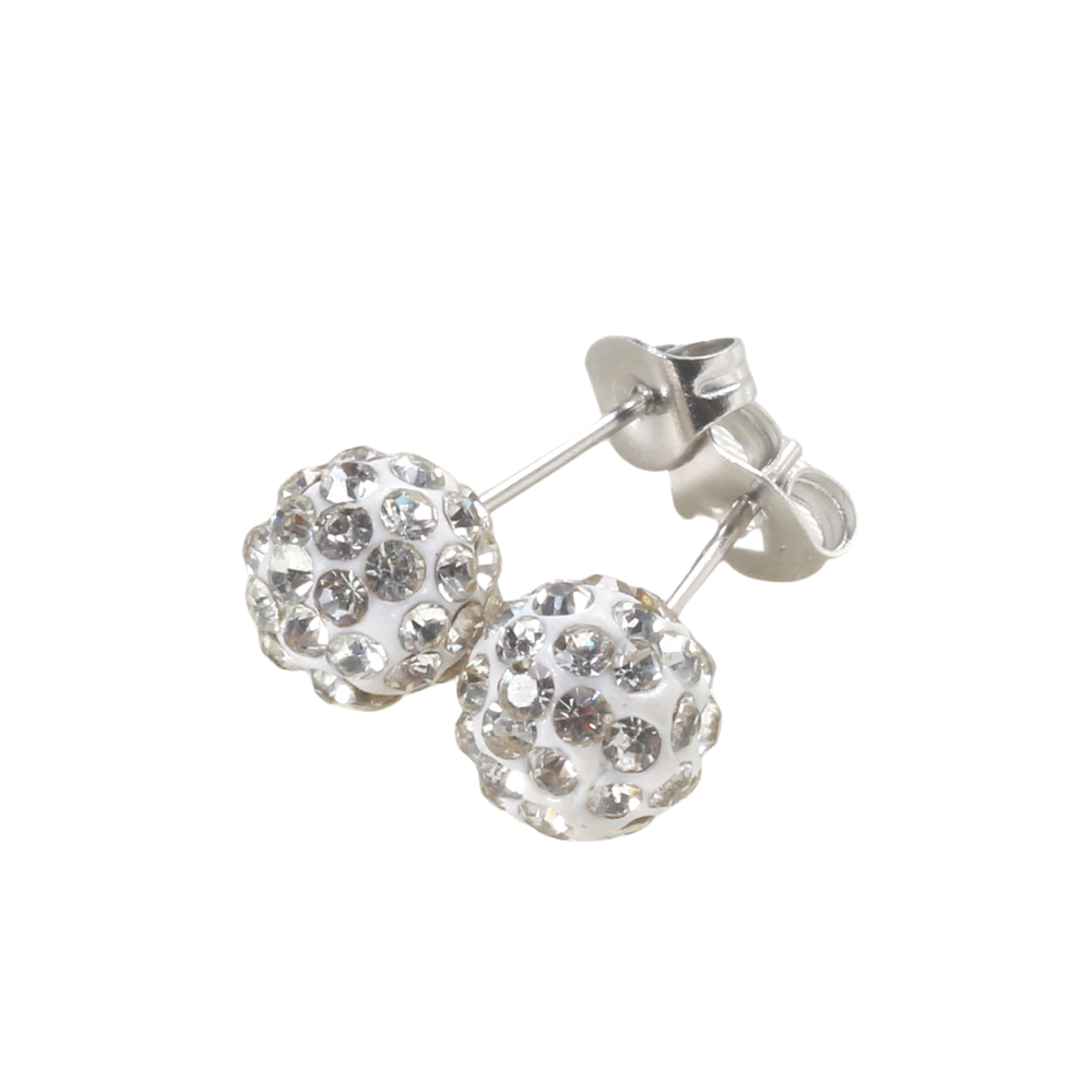 Rhinestone Ball Decor Stud Earrings for Women Girls Ear Studs Jewelry Gift