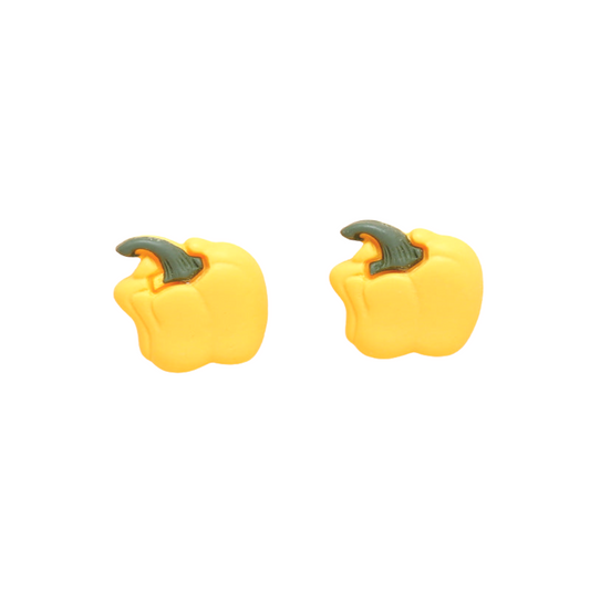 Yellow Bell Pepper Design Stud Earrings Women Girls Gifts Jewelry Accessories